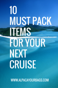 must pack items for cruise